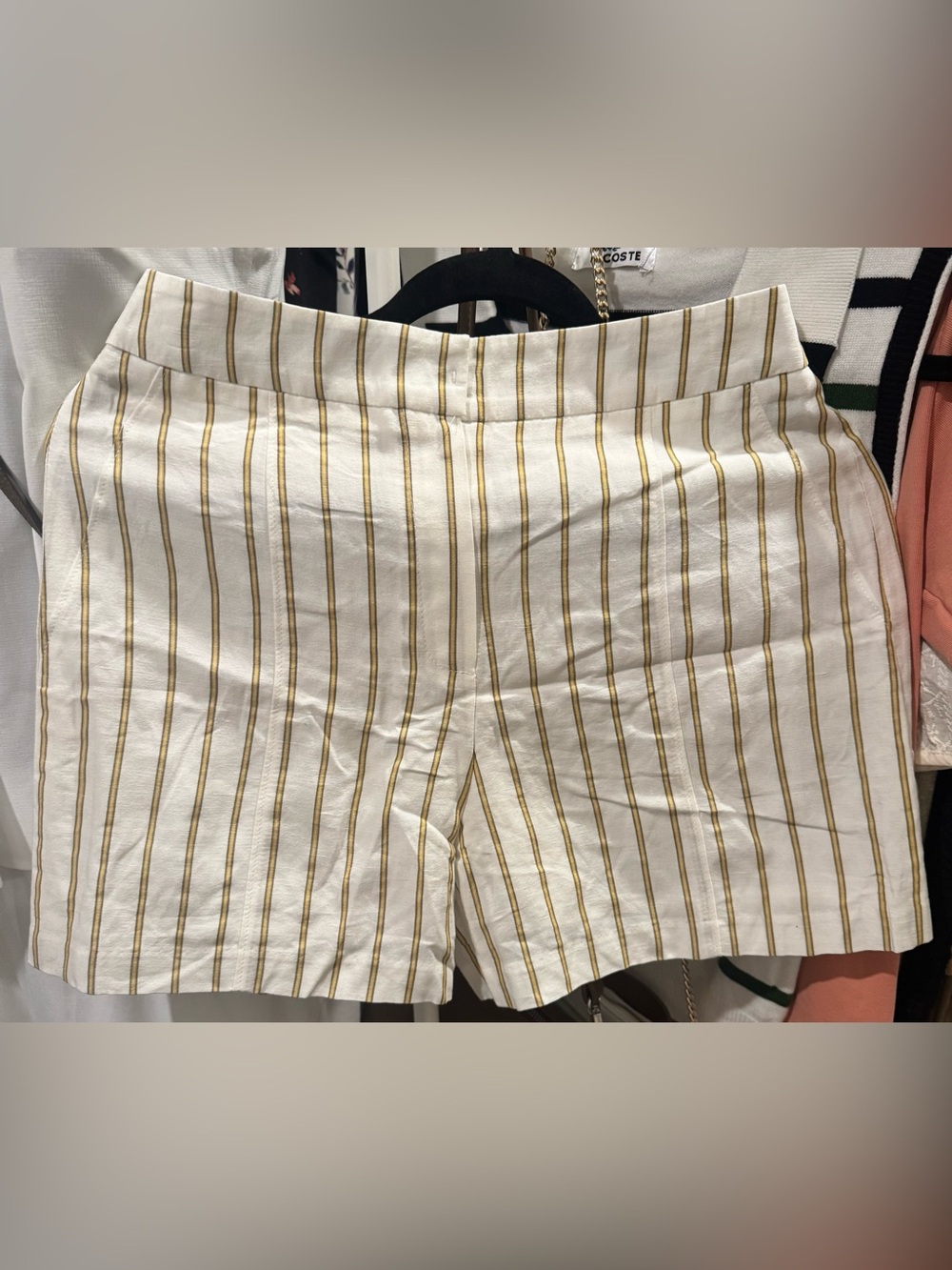 Striped Cream & Gold Shorts
